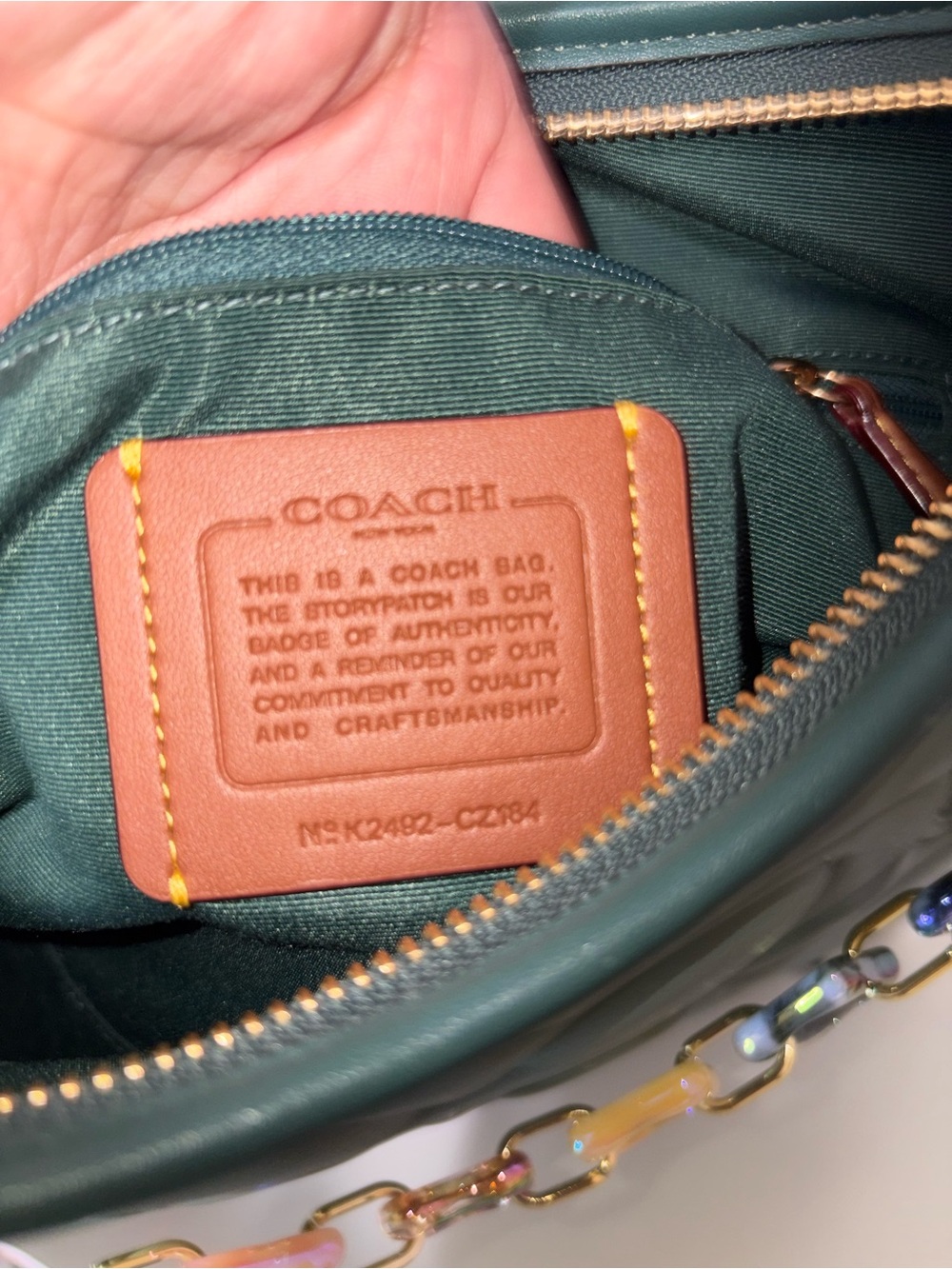 COACH Laurel Shoulder Bag Signature Leather Bag and Wallet Sage Green - Picture 8 of 14